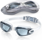 Aegend Swim Goggles, Swimming Goggles No Leaking Adult Men Women Youth - Light-white Gray