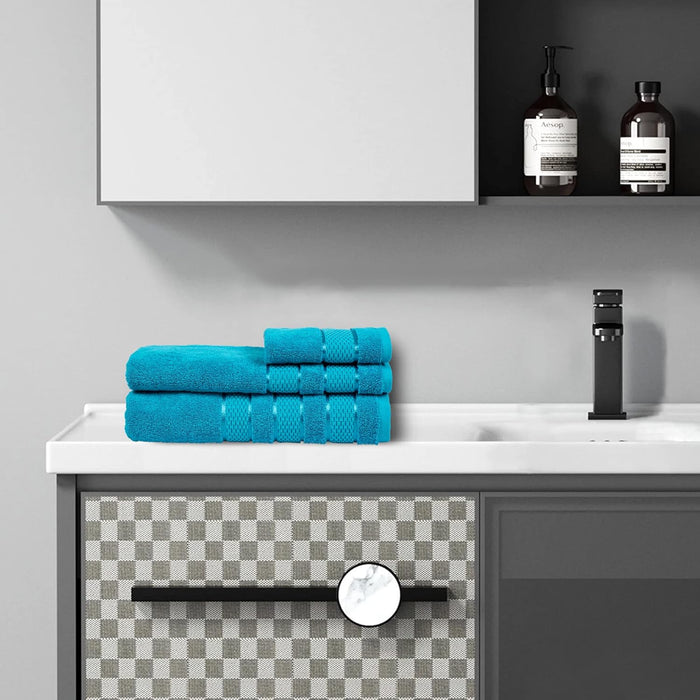 6 Piece Towel Set Luxury Hotel Quality 600 GSM 100% Turkish Genuine Cotton, 2 Bath Towels, 2 Hand Towels, 2 Washcloths, Super Soft & Absorbent - (Bright White, 6 Piece Towels)