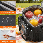 Medium Lunch Bag Insulated Lunch Box Soft Cooler Cooling Tote for Adult Men Women, Black 12-Can (9L)