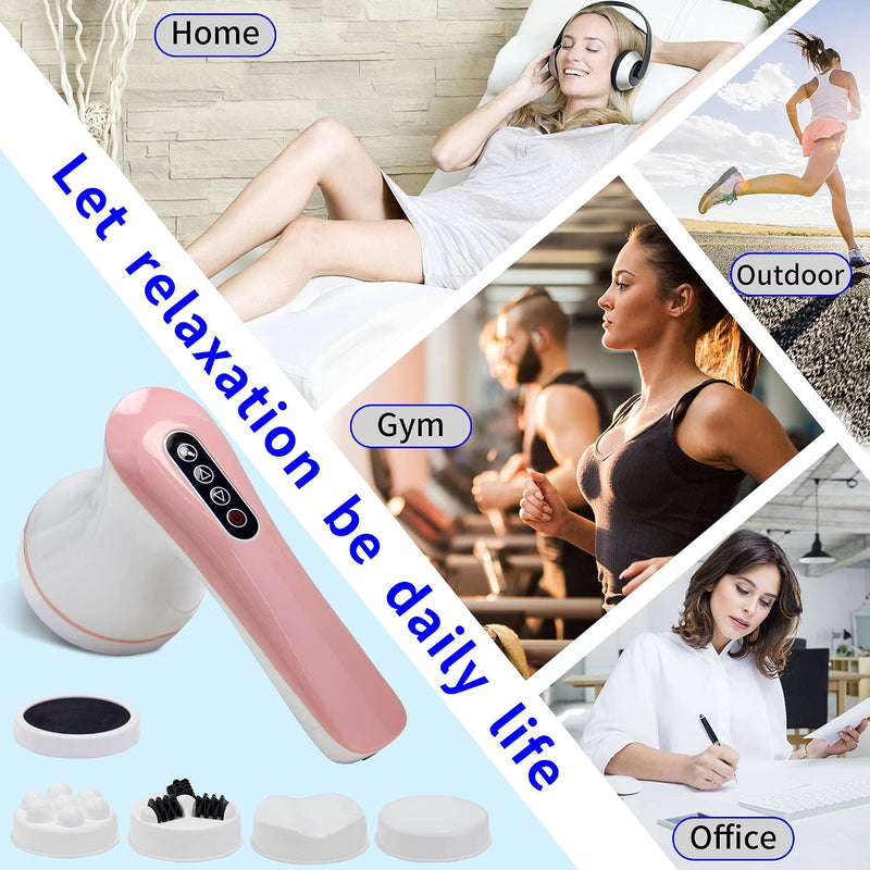 Cellulite Massager - Cordless Handheld Full Body Sculpting Machine Vibrating Heated Lymphatic Massage with 6 Modes, Valentine's Day Gift