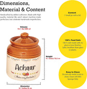 EK DO DHAI (DEVICE) Ek Do Dhai Ceramic Pickle Jar Elegant Jars For Pickles Containers With Lids Convenient For Dining Table Martbaan Stoneware Printed 1 Piece 300 Ml 10 Oz, Multicolor