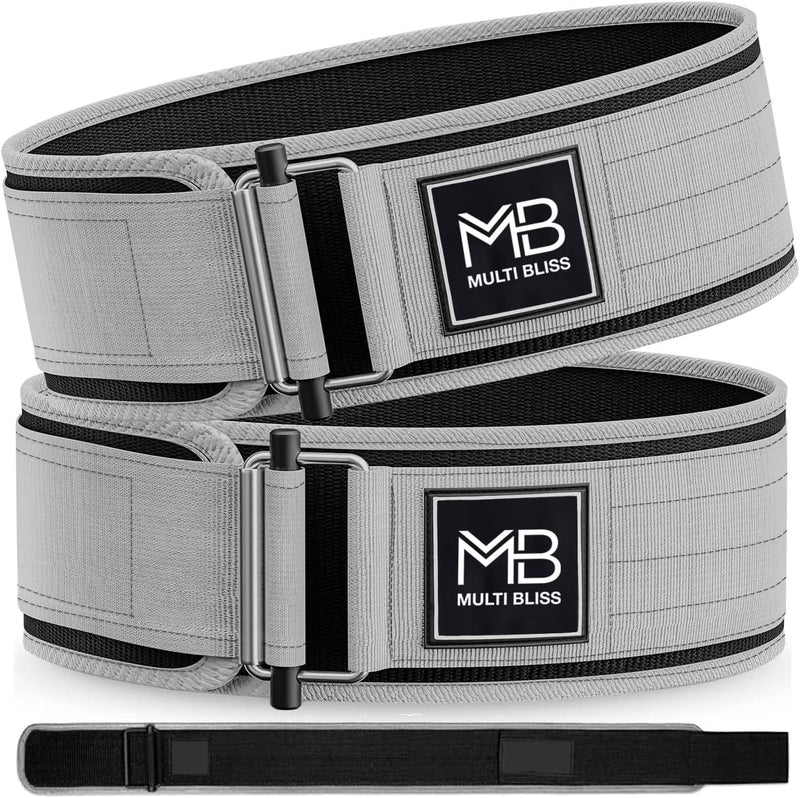 MULTI BLISS® Premium Quality Weight Lifting Gym Belt for Athletes, Olympic Training, Deadlift, Bodybuilding, WOD, Lifting Lumbar Support & Gym Workouts Belt for Men & Women (FreeGift Gym Keychain)