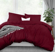Utopia Bedding Duvet Cover Twin Size Set - 1 Duvet Cover with 1 Pillow Sham - 2 Pieces Comforter Cover with Zipper Closure - Ultra Soft Brushed Microfiber, 68 X 90 Inches (Twin/Twin XL, White) - Full Burgundy