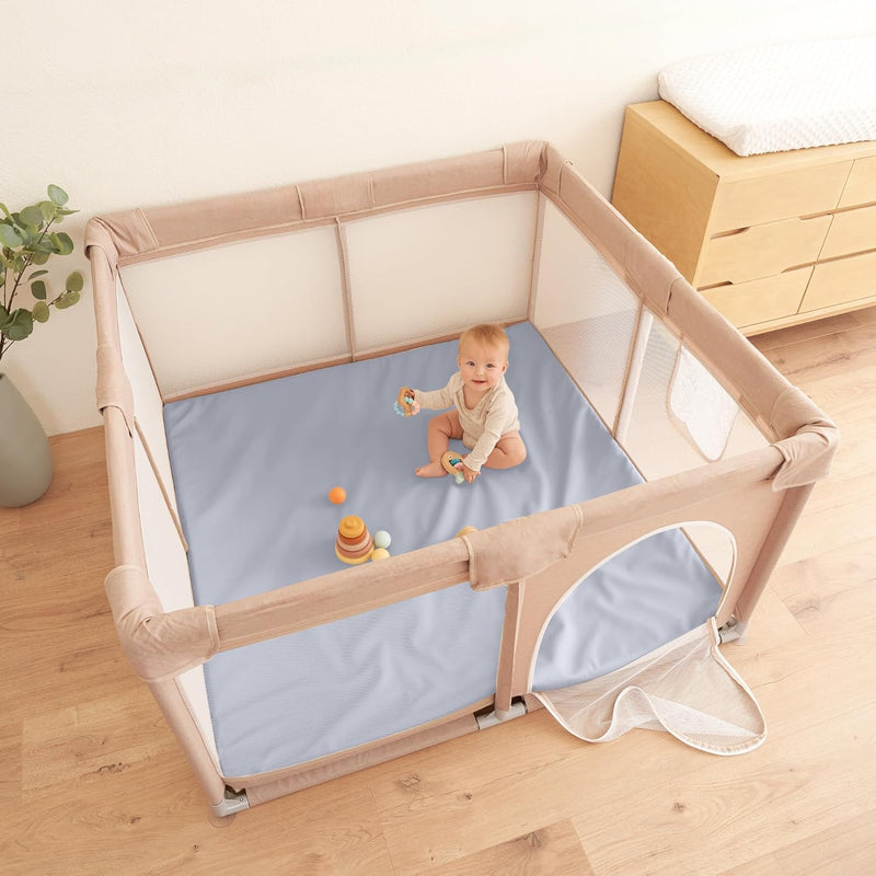 Stylish Padded Baby Play Mat for Your Boy or Girl - Extra Thick & Super Soft Vegan Leather Floor Mat Creates A Safe Play Area for Little Ones - A Beautiful Playmat That Fits Nicely Into Any Playroom