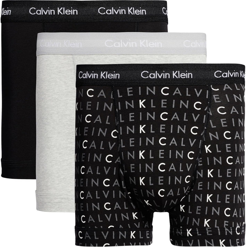 Men (Pack of 3) Trunks (pack of 3) - BLACK/GREY HEATHER/SUBDUED LOGO