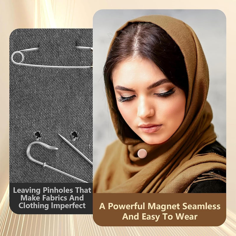 KEWAYO 8 Pieces Magnetic Hijab Pins, Shiny and Matte, 8 Color, for Scarf Knitwear Hats Lapel