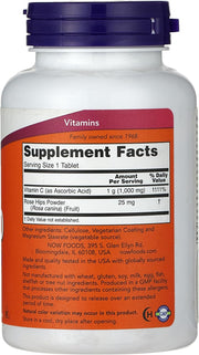 Foods Vitamin C-1000 Sustained Release with Rose Hips Time-Release Vitamin C for Immune Support & Antioxidant Protection & Collagen Formation & Long-Lasting Absorption 100 Tablets