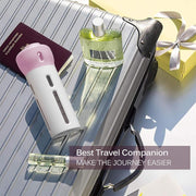 MAKINGTEC Travel Dispenser Bottle, 4 in 1 Travel Bottles for Shampoo Lotion Gel Set, Leak-proof Travel Containers Bottles for Toiletries Body Wash Liquid Cream(pink+gray)