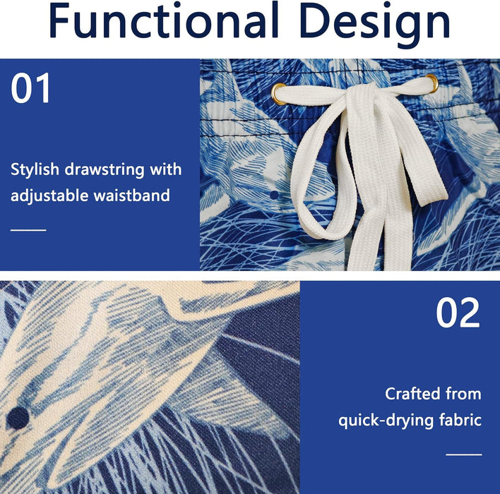 Sun Ora Men's Swim Trunks Quick Dry Swimming Shorts,Mesh Layer Swim Suit Beach Surfing Shorts with Mesh Pockets