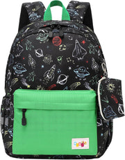 unisex-child Preschool Backpack, Little Kid Backpacks for Boys and Girls With Chest Strap Luggage- Kids Luggage - Space Green