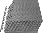 Exercise Puzzle Mat, EVA Foam Interlocking Tiles Protective and Cushion Flooring for Gym Equipment, Exercise and Play Area - Grey - 1/2 Inch - 24 Sq Ft - 6 Tiles