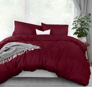 Utopia Bedding Duvet Cover Twin Size Set - 1 Duvet Cover with 1 Pillow Sham - 2 Pieces Comforter Cover with Zipper Closure - Ultra Soft Brushed Microfiber, 68 X 90 Inches (Twin/Twin XL, White) - Queen Burgundy