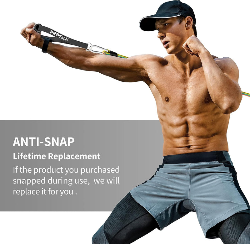 Resistance Bands Set 14 Pieces Anti-Snap Resistance Band Exercise with Handles, Door Anchor, Ankle Straps, Training Manual and Carrying Bag