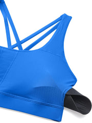 CRZ YOGA Women's Strappy Sports Bras Fitness Workout Padded Yoga Top Criss Cross Back Cami