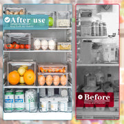 Yoawllty 10 Pack Fridge Organizers and Storage, Stackable Refrigerator Pantry Organizer Bins with Lids, Clear Plastic Food Storage Bins for Kitchen, Fridge Organizer