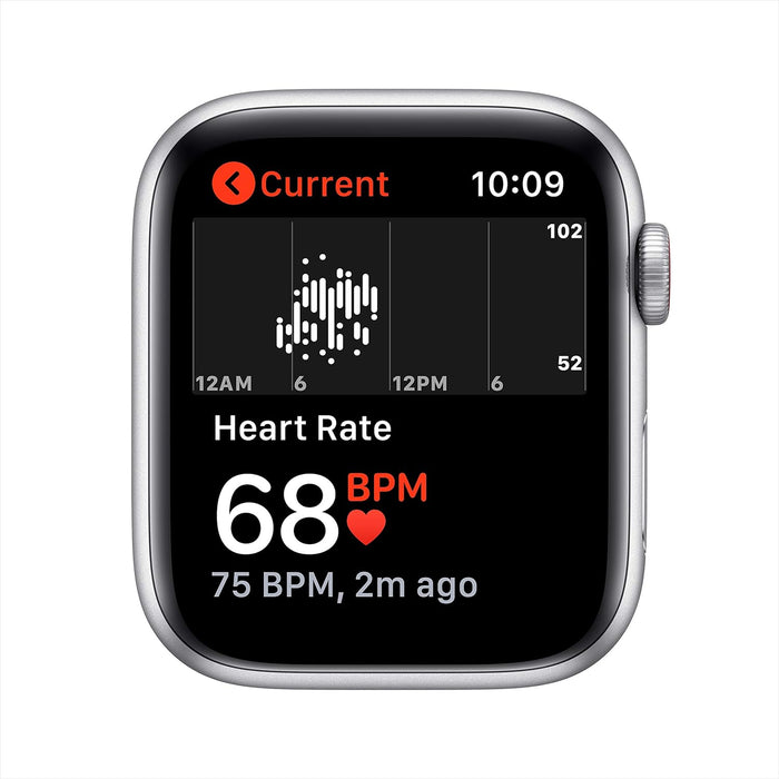 Apple Watch SE (GPS + Cellular, 44mm) - Silver Aluminium Case with White Sport Band