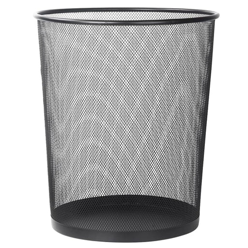 ZALCOON Large Metal Mesh Trash Can 18L Round Wastebasket for Office, Home, or Bathroom Durable Steel Wire Garbage Bin with Ventilated Design 35x29CM (Black) - 18 Litre