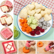 9 Pieces Sandwich Cutter and Sealer Set, Bread Decruster Pancake Maker DIY Cookie Cutters Vegetable Cutter Shapes for Kids, Ideal for School Lunch Boxes and Bento Boxes Boys Girls