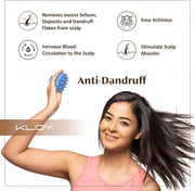 KLOY Round Hair Scalp Manual Massager Shampoo Hair Brush, Super Soft Bristles for Exfoliating, Anti-Dandruff (Blue)