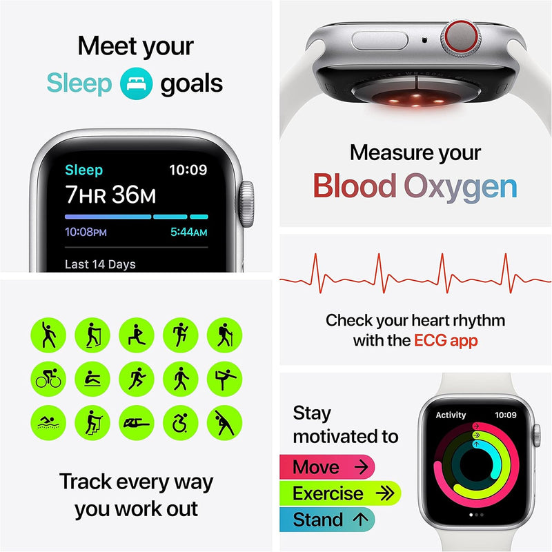 Apple Watch Series 6 (GPS + Cellular, 40mm) - Gold Stainless Steel Case with Deep Navy Sport Band