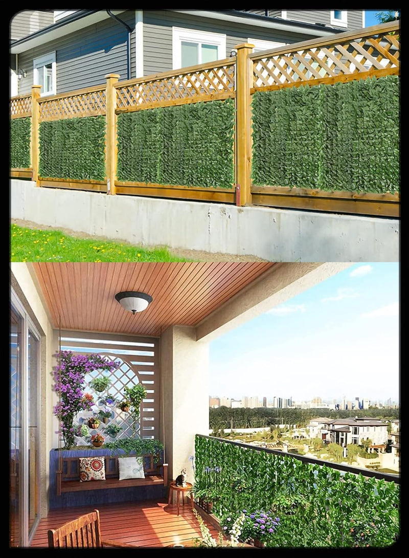 Toshionics 1x3 Meter Privacy Garden Fence Wall Artificial Plants Hedge Screening Roll Faux Ivy Leaf Vine Decoration For Backyard Outdoor UV Sunlight Protection In Garden Home Balcony Decor