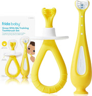 Grow with Me Training Toothbrush Set Infant to Toddler Toothbrush Oral Care for Sensitive Gums , Yellow, 2 Piece Set - Grow-with-Me Training Toothbrush Set (6M+)