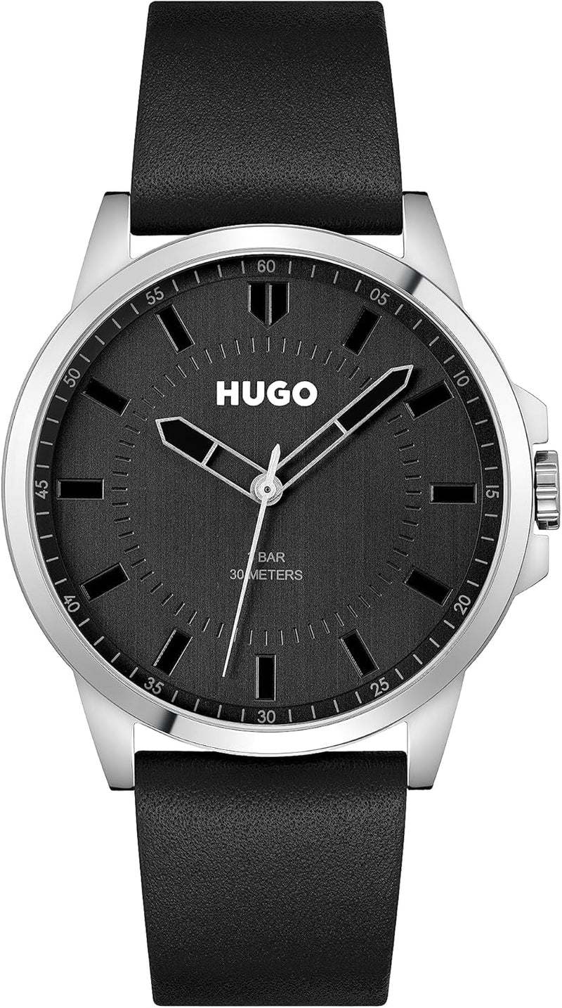 Hugo FIRST Men Watch, Analog - Black / Black