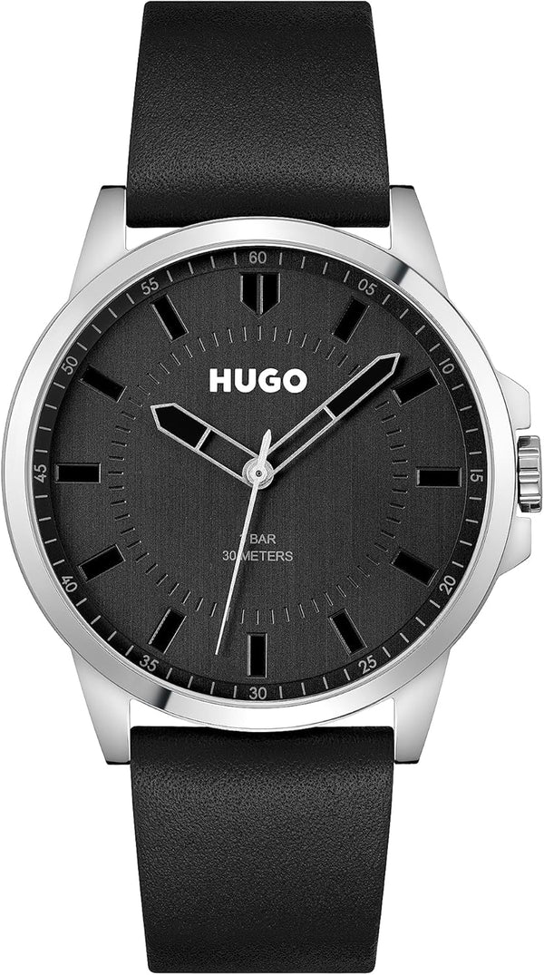 Hugo FIRST Men Watch, Analog - Black / Black