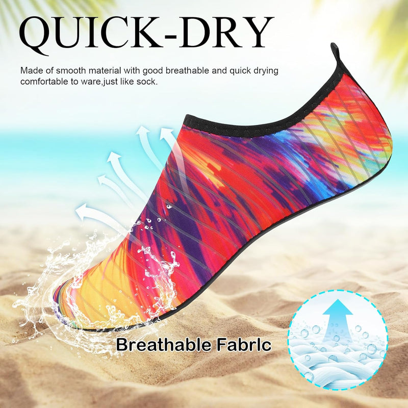 L-RUN Men Women Water Shoes Barefoot Aqua Socks Lightweight Swim Shoes for Beach Surf Pool Yoga