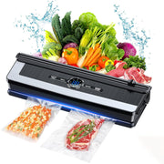 8 in 1 Food Vacuum Sealer Machine, Vacuum Sealer Machine with Build-in Cutter Automatic Air Sealing System LED Indicator for Food Storage Dry and Moist Food Modes with 5 Pcs Seal Bags Kit (Black)
