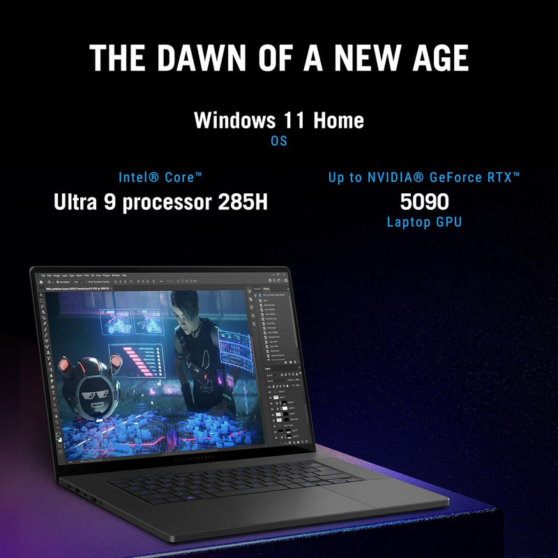 ROG Zephyrus G16 GU605CX-QR111W CORE ULTRA 9/64GB/2TB PCIE G4 SSD/NVIDIA RTX5090/WIN11 HOME/16.0/ENG-ARB KBD/GRAY