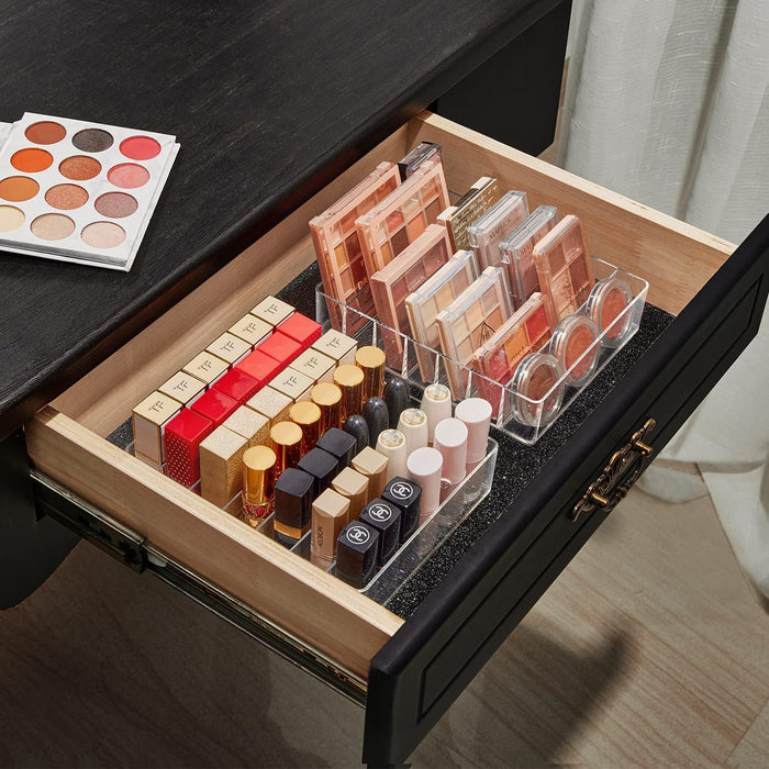 WECHENG Eyeshadow Palette Makeup Organiser, BPA Free 7 Section Divided Vanity Organise Holder for Drawer and Bathroom Counte Modern Cosmetics Storage (19cm x 16cm x 4.6cm)