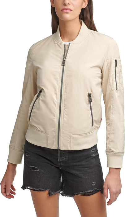 Levi's Women's Women's poly bomber jacket with contrast zipper pockets Jacket