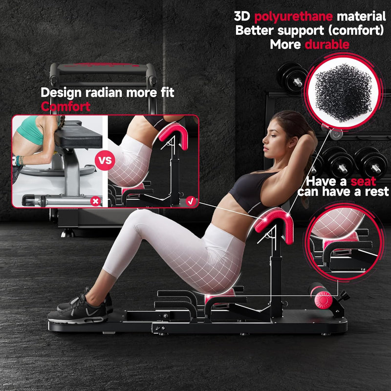 seanleecore Multi-Function Deep Sissy Squat Machine Home Gym Hip Thrust Machine Booty Sprout Home Workout Equipment for Women & Men