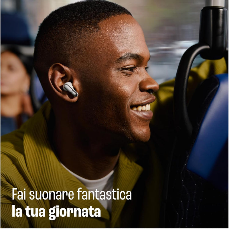 JBL LIVE FLEX 3 True wireless noise-cancelling earbuds with open-stick design and 50 hours total playback plus wireless charging, Blue