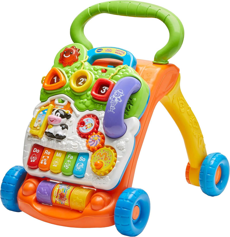 VTech First Steps Baby Walker Push Along Walker Baby Toy with Shapes, Sounds, Music, Phrases, Pretend Play and More Suitable for Babies from 6 Months, 1, 2 & 3 Year Olds, Boys & Girls, Orange - Orange