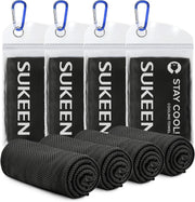 4 Pack Cooling Towel (40"x12"),Ice Towel,Soft Breathable Chilly Towel,Microfiber Towel for Yoga,Sport,Running,Gym,Workout,Camping,Fitness,Workout & More Activities(Dark Blue/Dark Gray/Brown/Black) - Black-4pack 40" x 12"