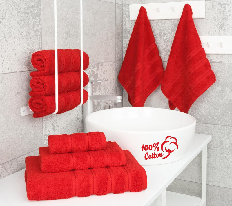 American Soft Linen GMSD 6-Piece 100% Turkish Genuine Cotton Premium & Luxury Towel Set for Bathroom & Kitchen, 2 Bath Towels, 2 Hand Towels & 2 Washcloths [Worth $72.95] - Rockridge Grey