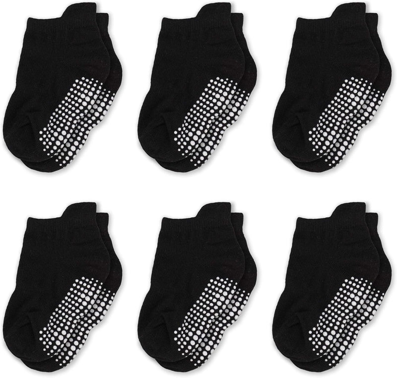 CozyWay Non-Slip Socks with Grippers - Ankle Style for Little Girls and Boys, Infants, Toddlers, Children