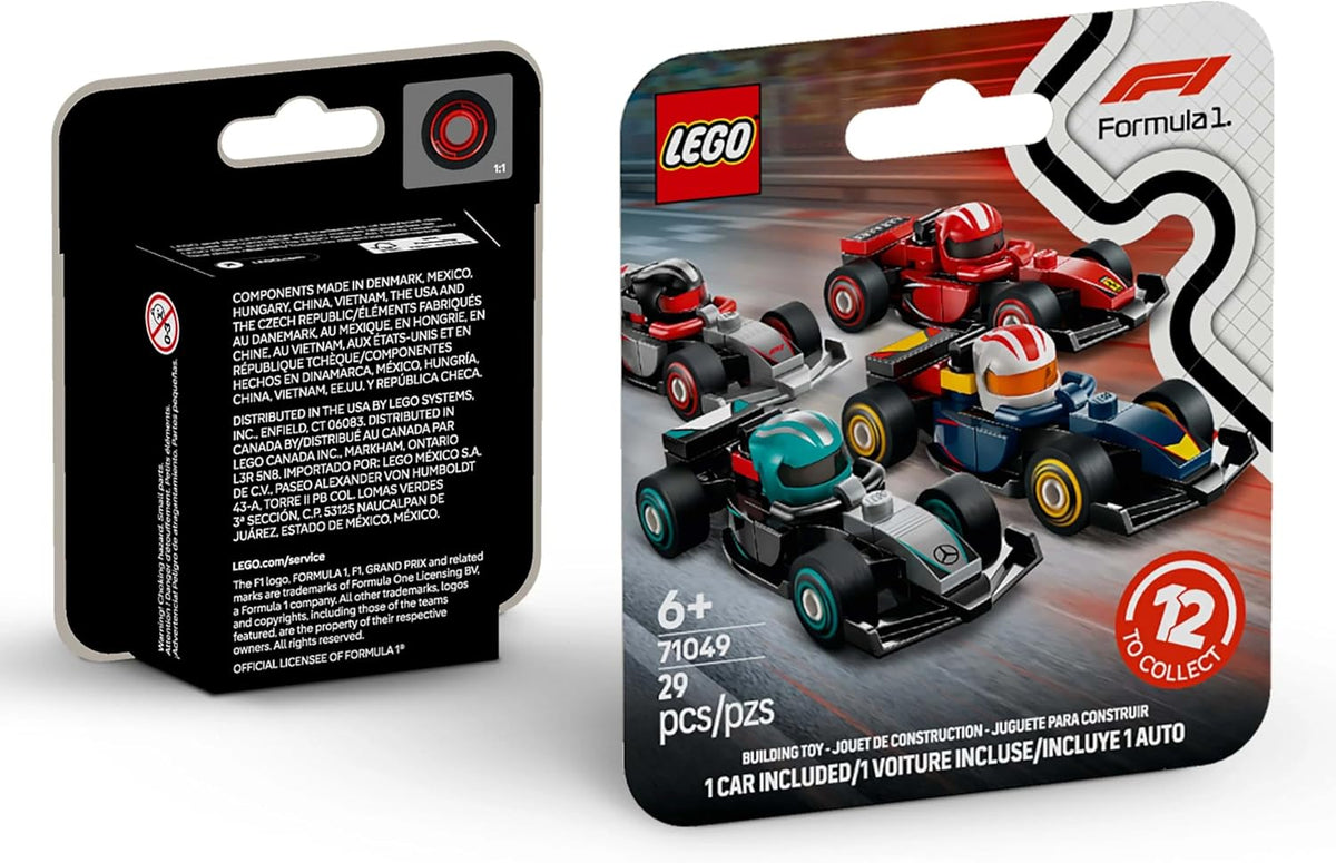 Minifigures F1 Collectible Race Cars Toys - Get 1 of 12 Mini Car Models with Drivers Helmets & Moving Wheels - Formula 1 Teams incl. Ferrari, Mercedes, McLaren, Red Bull - Mystery Box - 71049 – image 8