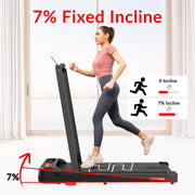 Sparnod Fitness STH-3002/3004N Home Use Walking Pad & Treadmill Compact, Ultra-Slim, Ready to Use Shock Absorption LED Display Manual Incline 100 Kg Capacity