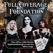 VANERIA White Foundation, Goth Foundation Liquide Makeup, Clown Makeup, Blanco Face Paint, Full-Coverage Waterproof, Mixer Use or White Base for Halloween, Cosplay, Stage, Mime & Film.30ML