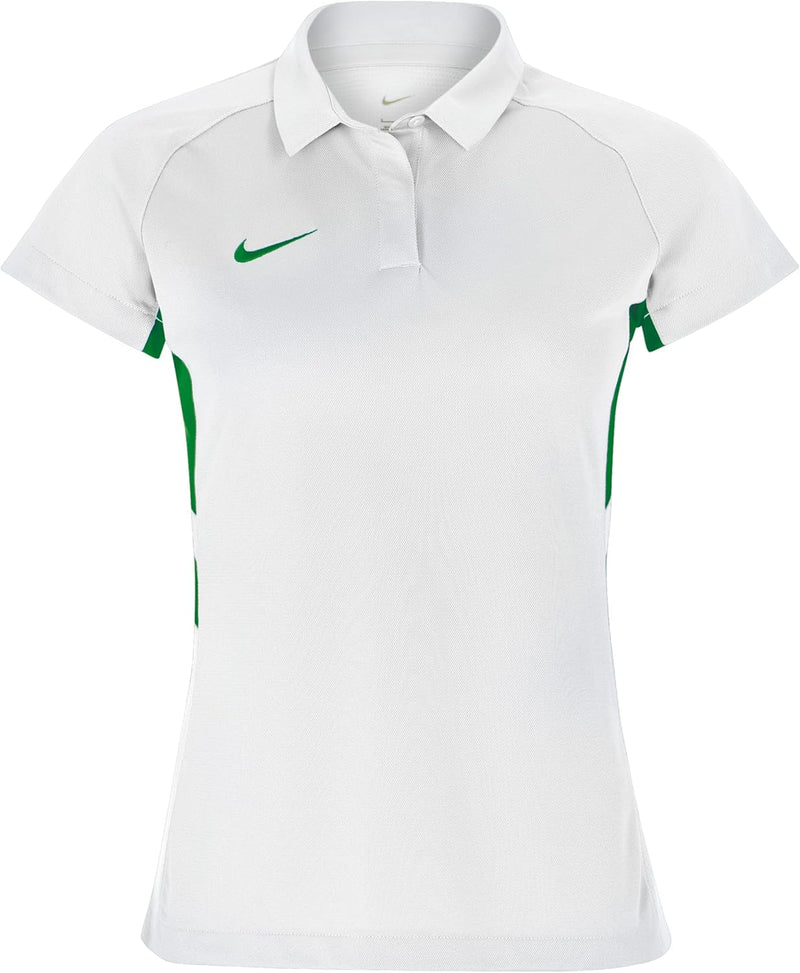 Womens Hokey Polos - White / Pine Green