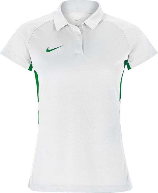 Womens Hokey Polos - White / Pine Green