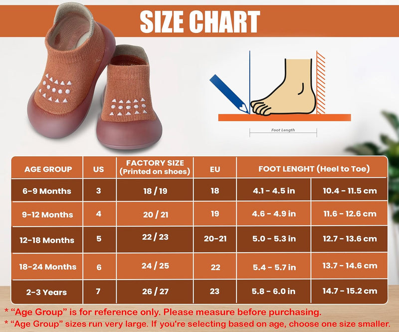 Dookeh Baby Sock Shoes Boys Girls First Walking Shoes Non-Slip Slippers Soft Sole Sneakers Toddler Infant Babygirl