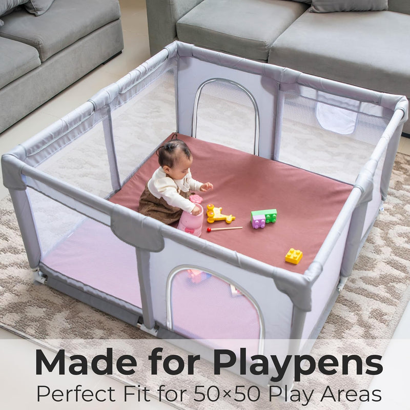 Primica Padded Play Mat for Baby - Large Soft Foam Mat for Floor with Plush Fabric - Safe, Comfortable & Durable Playmat for Babies & Toddlers - Easy to Clean