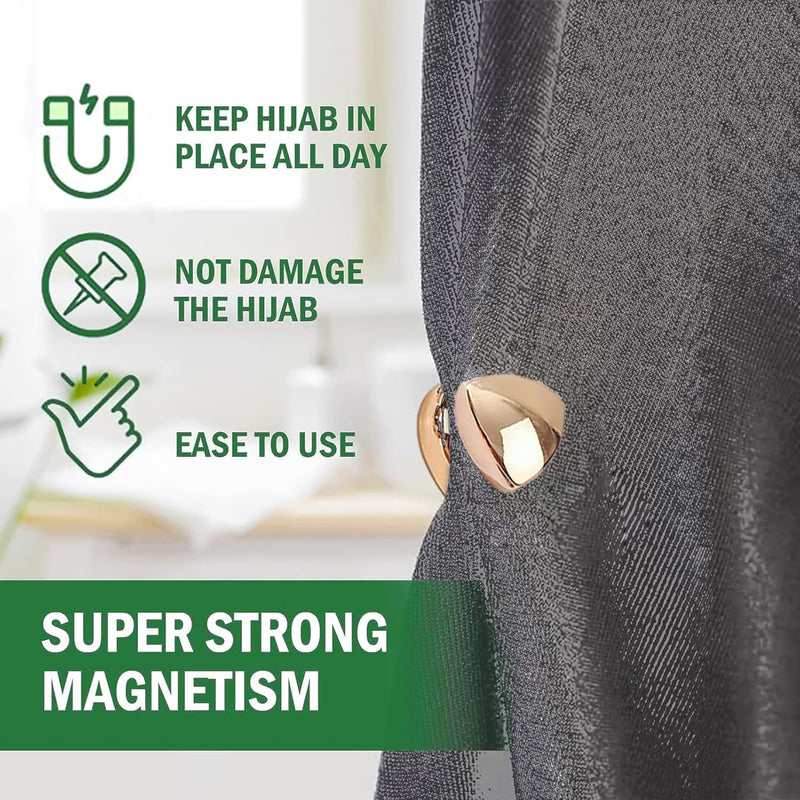 Magnetic Hijab Pins - Multi-Use Electroplating Painting Process, Strongest Commercial Strength Clips for Women Scarf, Mix Color 8pcs
