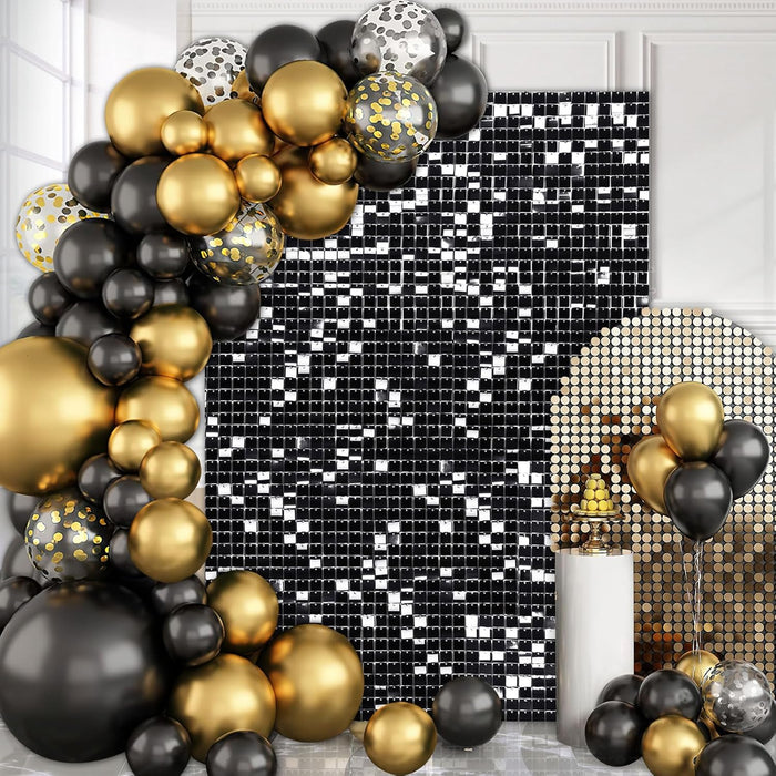 LuoluoHouse Shimmer Wall Panel Sequin Backdrop 36 Panel Birthday Wedding Background Decoration Walls Anniversary Engagement Decorations