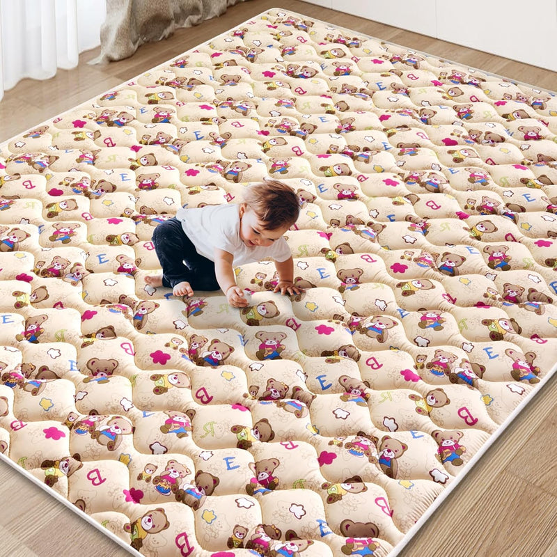 Vibe bear Baby Play Mat 71" X 59", Premium Thicker Foam One-Piece Crawling Mat, Extra Large Anti- Slip Crawling Mat Activity Playmats for Babies,Toddlers, Infants, Play & Tummy Time