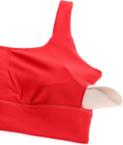 CRZ YOGA Womens Butterluxe U Back Sports Bra - Scoop Neck Padded Low Impact Workout Yoga Bra with Built in Bra